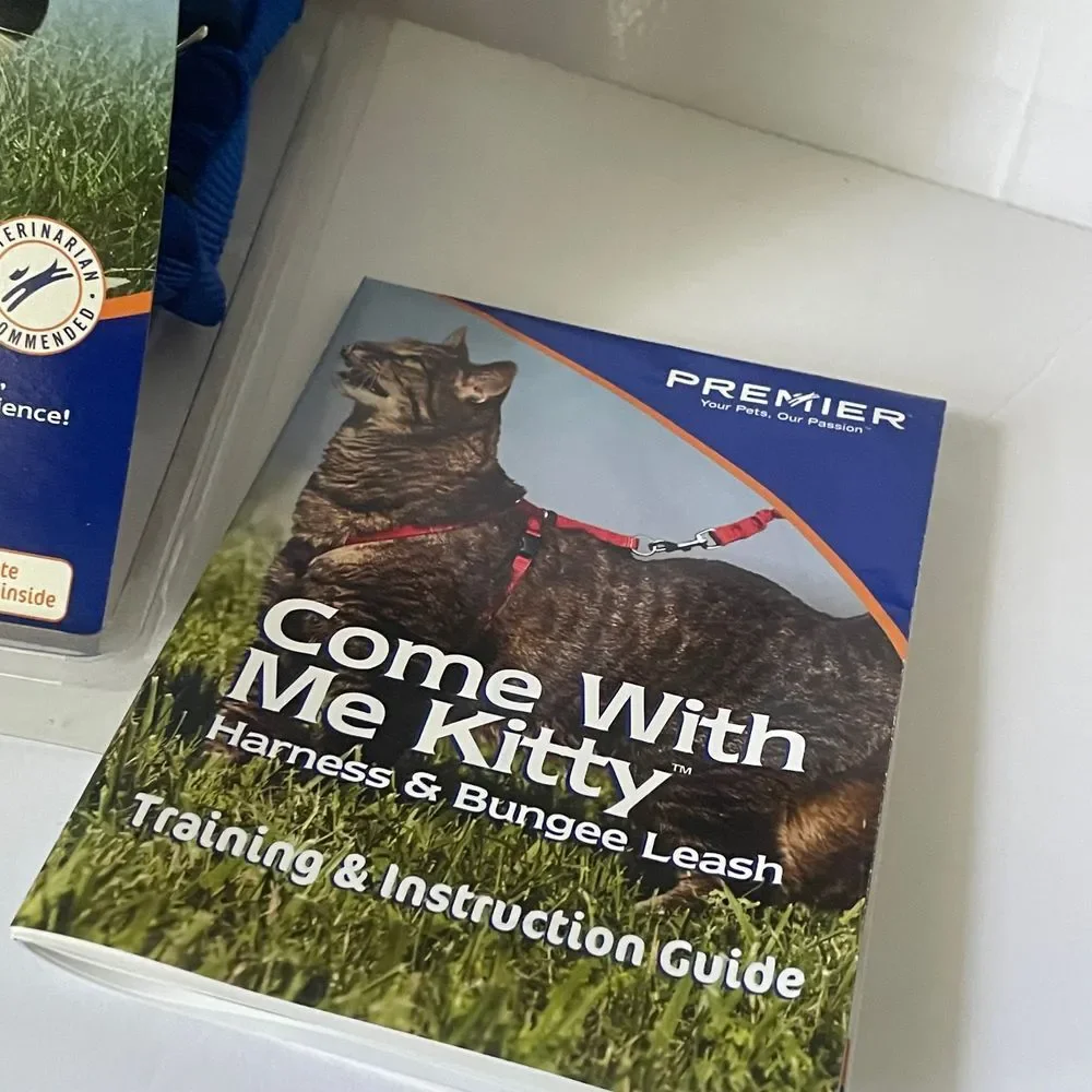 Premier Come With Me Kitty‎ Cat Harness & Bungee Leash Medium Blue Outdoor Walk